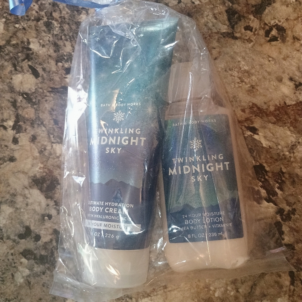 Bath & Body Works Twinkling Midnight Sky Body Care Duo New